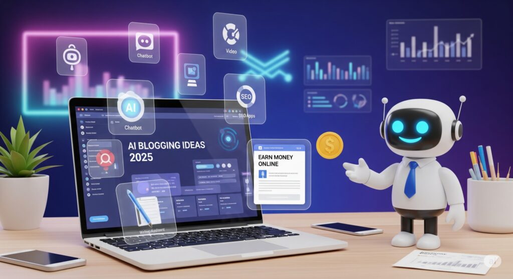 π‘ AI Blogging Ideas to Earn Money Online in 2025 1 AI Blogging Ideas